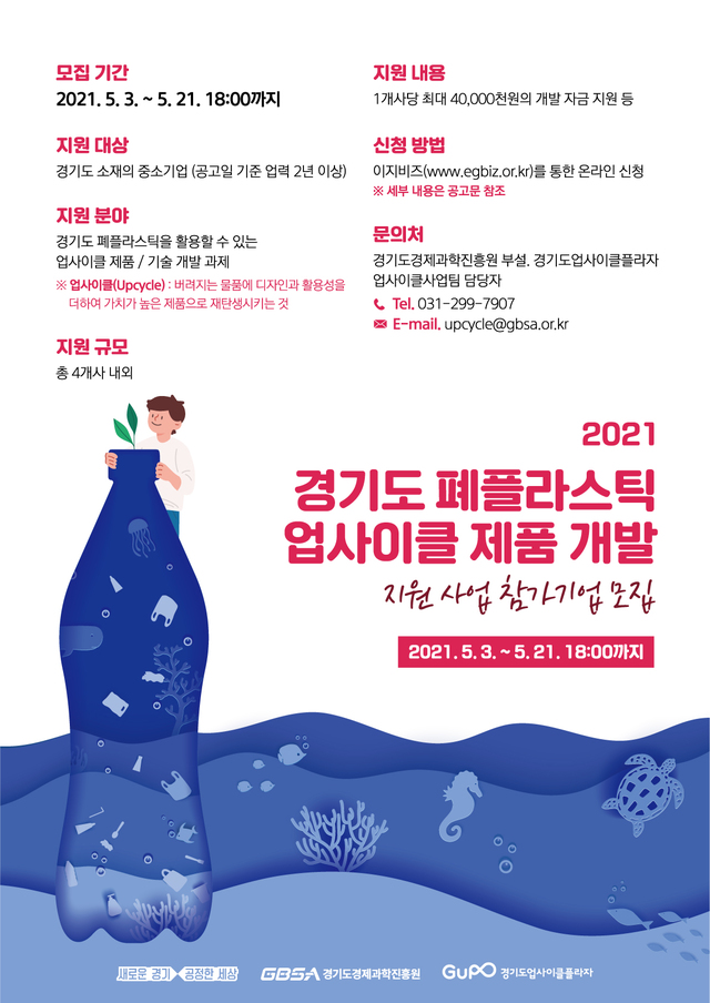 경기도업사이클플라자, 폐플라스틱 업사이클 제품개발 지원