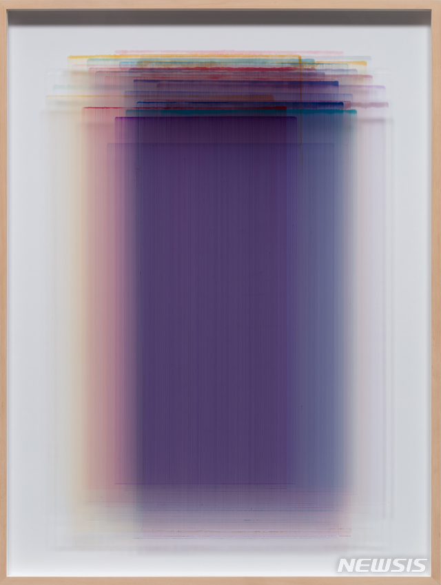[서울=뉴시스] 장승택, Layered Painting G 60-10 acrylic on glass 120x90cm 2021