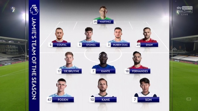 [서울=뉴시스] 캐러거 선정 EPL 베스트11. (캡처=영국 스카이스포츠 홈페이지)