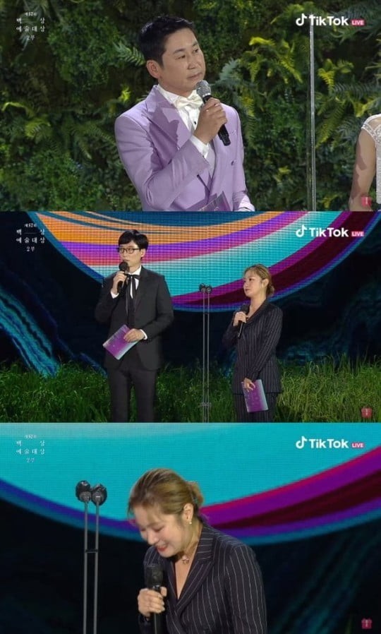 [서울=뉴시스] '백상예술대상 신동엽, 박나래 ' . 2021.05.12. (사진 = JTBC ) photo@newsis.com *재판매 및 DB 금지