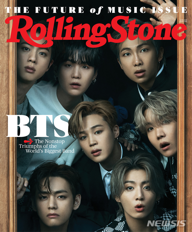 [서울=뉴시스] 방탄소년단, 美 '롤링스톤 매거진' 6월호 커버 장식. 사진 = 롤링스톤 공식 트위터. 2021.5.14. photo@newsis.com 