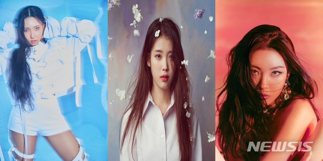 [서울 = 뉴시스] 가수 화사, 아이유, 선미. (사진 = RBW, 이담엔터테인먼트, 어비스컴퍼니 제공) 2021.5.17. photo@newsis.com