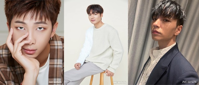 방탄소년단 RM, 배우 이민호, 래퍼 사이먼 도미닉. 2021.5.17. photo@newsis.com *재판매 및 DB 금지