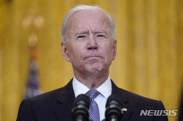 [워싱턴=AP/뉴시스]지난 5월17일(현지시간) 백악관에서 연설하고 있는 조 바이든 미국 대통령. 2021.07.08.