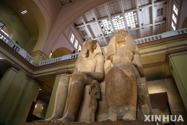 [카이로(이집트)=신화/뉴시스] 18일 세계 박물관의 날을 맞아 개관한 이집트 카이로 공항내부의 새 박물관. 