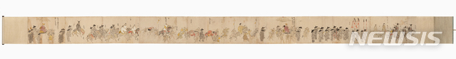[서울=뉴시스] 조선통신사 행렬도, 18세기, 필자 미상 (사진=국립민속박물관 제공) 2021.06.02. photo@newsis.com