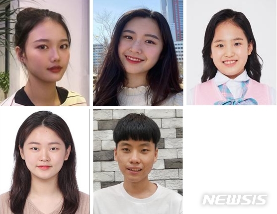 윗줄 왼쪽부터 시계방향으로 송유경(전주솔내고), 양아현(연세대), 김태연(동신초), 김승철(장수산서중고), 조은빈(전북대) *재판매 및 DB 금지