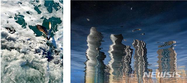 [서울=뉴시스] (왼쪽)안준, Catch #001, HDR Ultrachome Archival Pigment Print, 101.6 x 76.2 cm, 2019, Ed. 1/5, 이경옥, 아이파크가 주는 선물, HDR Ultrachome Archival Pigment Print, 60 x 90 cm, 2021