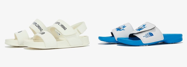 [서울=뉴시스]노스페이스 ‘2021 키즈 서머 컬렉션’ 중 ‘키즈 비즈비 샌들’ ‘키즈 몰리스 슬라이드’