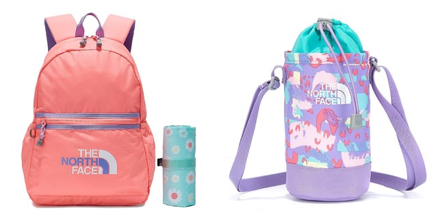 [서울=뉴시스]노스페이스 ‘2021 키즈 서머 컬렉션’ 중 ‘키즈 피크닉 팩 M’ ‘키즈 크로스 보틀백’ 