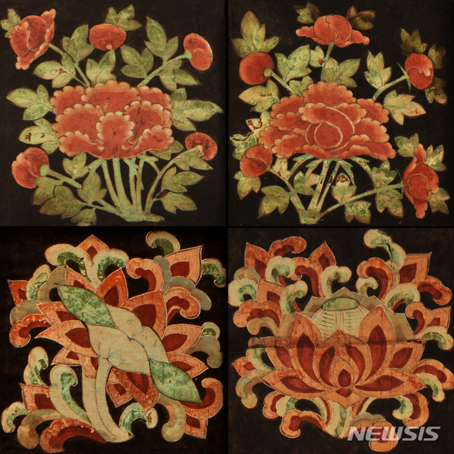 [서울=뉴시스] 노재학, 해남 미황사 대웅보전 천정반자의 단청문양