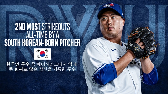 [서울=뉴시스]류현진 탈삼진 기록.(사진=토론토 블루제이스 트위터) *재판매 및 DB 금지