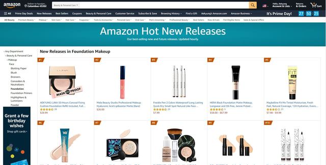 애경산업 '루나 롱래스팅 컨실픽싱 쿠션’이 파운데이션 메이크업 카테고리 순위 1위에 오른 '아마존 핫 뉴 릴리즈’ *재판매 및 DB 금지