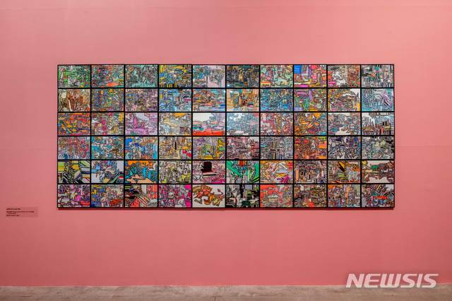 [서울=뉴시스] 김현우, <픽셀 도큐멘타>, 2019-2021, 종이에 마카, 29.7x42cm(60점)