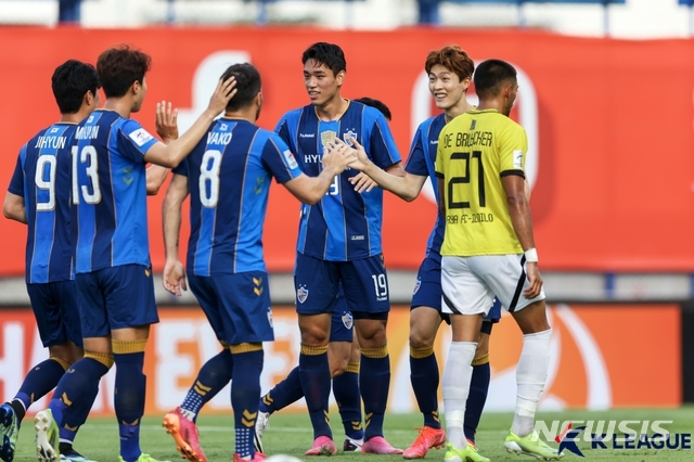 [서울=뉴시스] 울산 현대 오세훈이 결승골을 터트렸다. (사진=프로축구연맹 제공)