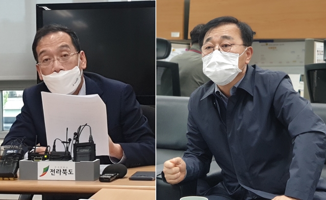 [전주=뉴시스] 왼쪽부터 최훈 전북도 행정부지사, 김윤덕 의원(전주갑). *재판매 및 DB 금지