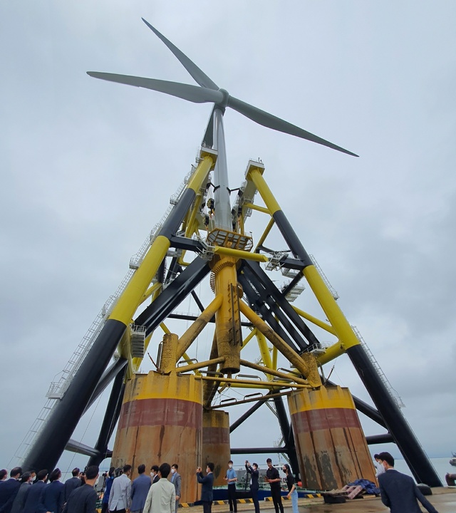 해상풍력 일괄설치선(MMB)으로 해상 설치 예정인 구조물. (사진=고은결) *재판매 및 DB 금지 *재판매 및 DB 금지