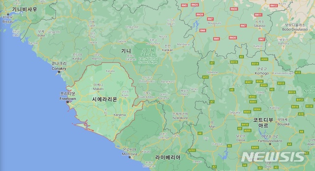 [서울=뉴시스]서아프리카 시에라리온. (사진 = 구글지도 캡처) 2021.07.09.photo@newsis.com