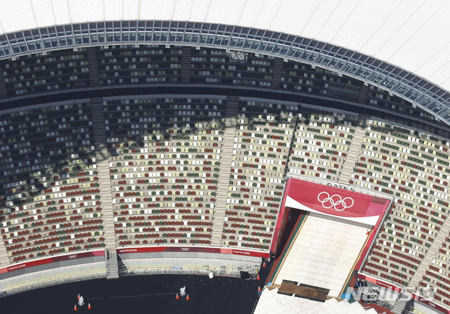  [도쿄/교도·AP=뉴시스] 지난 6월21일 일본 도쿄 국립경기장 관중석의 모습. 2021.07.09. 