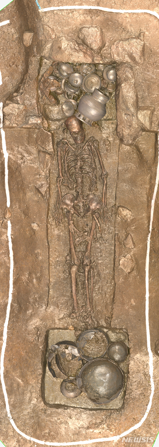 [서울=뉴시스] 경주 탑동유적 목곽묘 2호 출토 인골 3D스캐닝 사진 (사진=문화재청 제공) 2021.07.15. photo@newsis.com