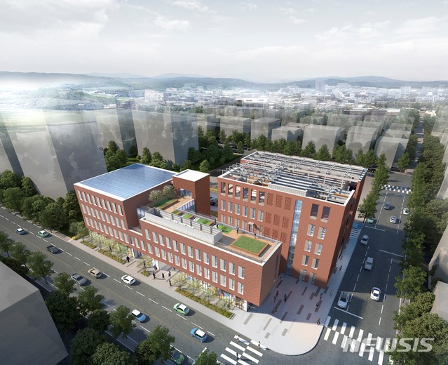 [진주=뉴시스] 홍정명 기자= 진주 상평일반산업단지 내에 오는 8월 착공하는 입구기업과 근로자를 위한 혁신지원센터 및 복합문화센터 조감도.(사진=경남도 제공) 2021.07.19. photo@newsis.com