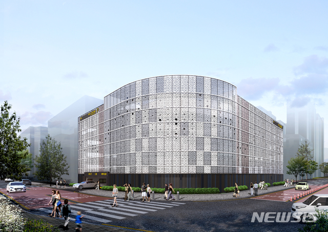 [김포=뉴시스]정일형 기자= 김포 사우역 인근에 건립되는 '5층 주차타워'조감도. (사진은 김포시 제공)