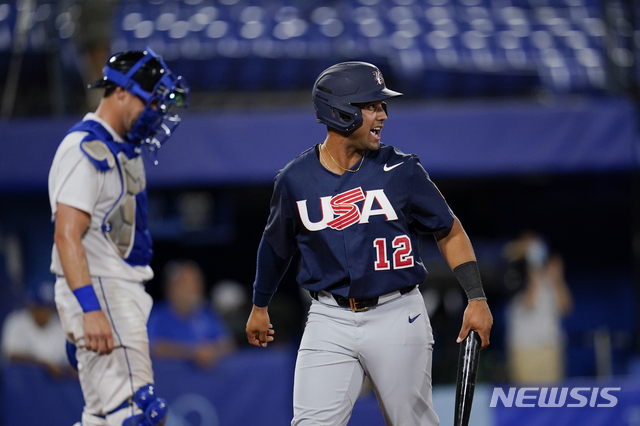 [도쿄=AP/뉴시스] 미국 야구대표팀 제이미 웨스트브룩. 2021.07.30.