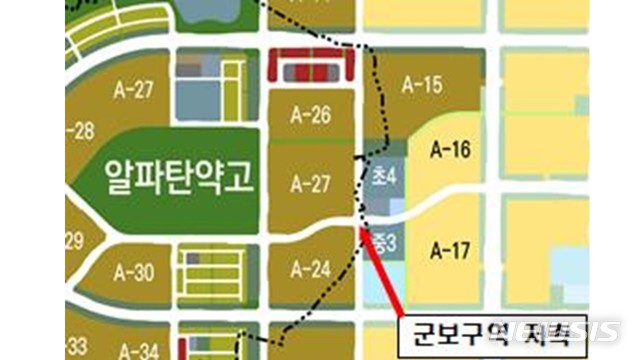 [평택=뉴시스] 평택 고덕신도시 고덕3중 위치도 (사진 = 평택시 제공)