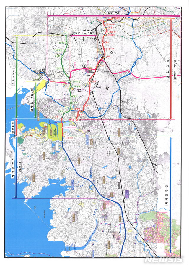 [화성=뉴시스] 신안산선 노선도 (사진 = 화성시 제공)