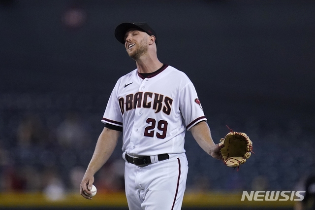 [피닉스=AP/뉴시스] 애리조나 다이아몬드백스 메릴 켈리. 2021.08.06.