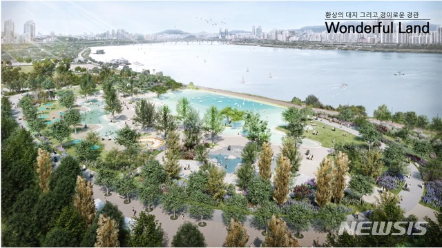 잠실한강공원에 '인피니티 월' 수영장…'자연형 물놀이장' 첫 삽