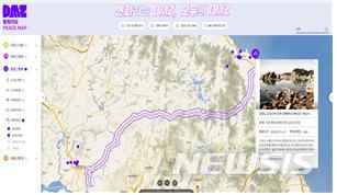 [서울=뉴시스]DMZ 평화지도 요약 정보 표출 화면. (사진=통일부 제공) 2021.08.12