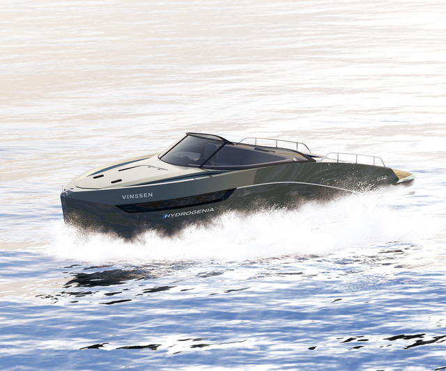 [서울=뉴시스] 친환경 전기수소 소형선박 전문업체 ‘빈센’의 수소전기 하이브리드 레저보트 (사진=한국자동차산업협회 제공) *재판매 및 DB 금지