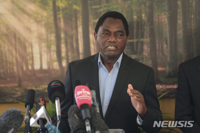 [루사카(잠비아)=AP/뉴시스]하카인데 히칠레마 잠비아 대통령 당선인. 2021.08.18.photo@newsis.com