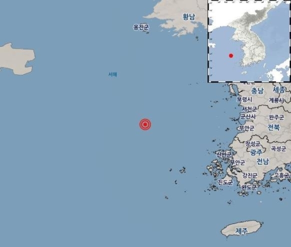 [군산=뉴시스]2021년 8월 21일 오전 9시40분께 전북 군산 어청도 서남서쪽에서 규모 4.0 지진이 발생했다. (사진=기상청 제공) *재판매 및 DB 금지