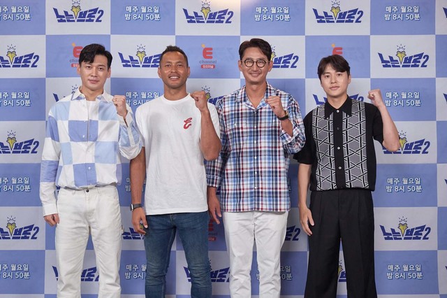 [서울=뉴시스] 박진희 기자 = 23일 오전 티캐스트 E채널 ‘노는브로(bro) 2’ 제작발표회가 열렸다. 온라인 생중계로 진행된 이번 행사에는 박용택, 전태풍, 백지훈, 구본길, 박지은PD가 참석했다. (사진=E채널 제공) 2021.08.23. photo@newsis.com *재판매 및 DB 금지