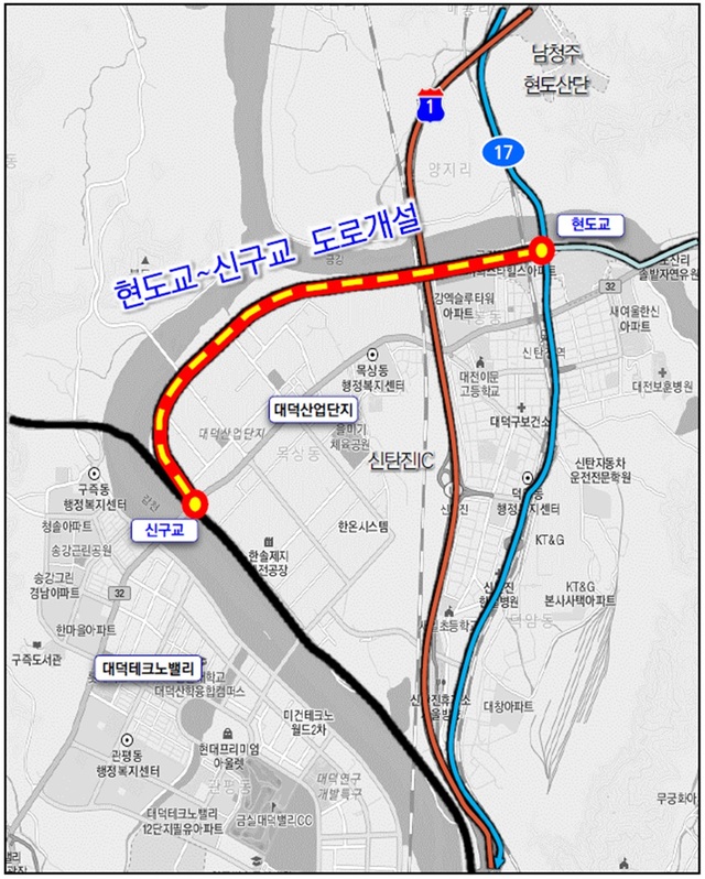 [대전=뉴시스] 대전 현도교~신구교 도로개설 구간 *재판매 및 DB 금지