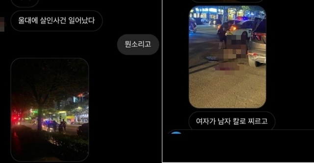 온라인 커뮤니티에 올라온 '울산대 살인사건' 관련 사진.&nbsp;&nbsp; *재판매 및 DB 금지