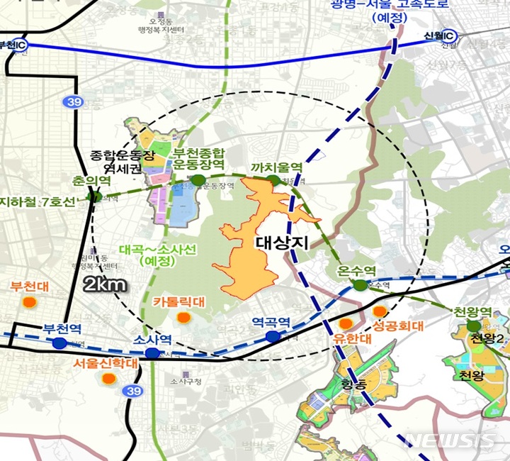 [부천=뉴시스]정일형 기자= 부천역곡지구 위치도. (사진은 부천도시공사 제공)