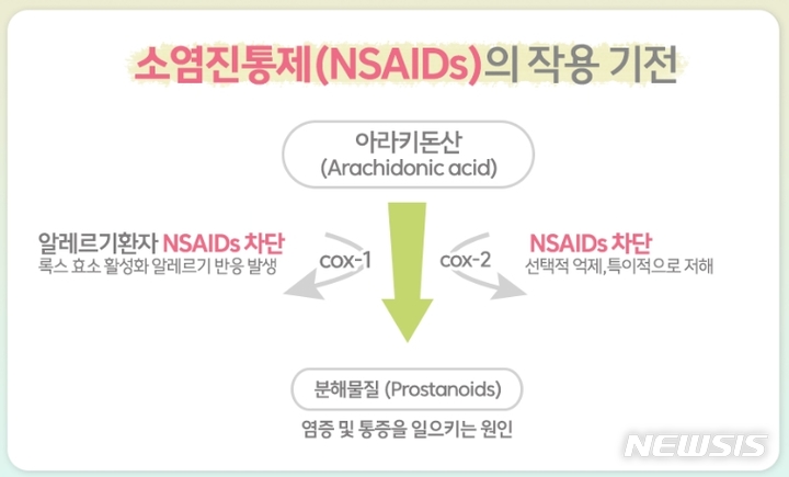 [서울=뉴시스] 소염진통제 작용 기전. (자료= 한림대의료원 제공) 2021.08.30