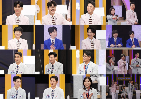 [서울=뉴시스] TV조선 '뽕숭아학당: 인생학교'에 출연한 스포츠 영웅들 (사진=TV조선 '뽕숭아학당: 인생학교' 제공).2021.09.01.photo@newsis.com