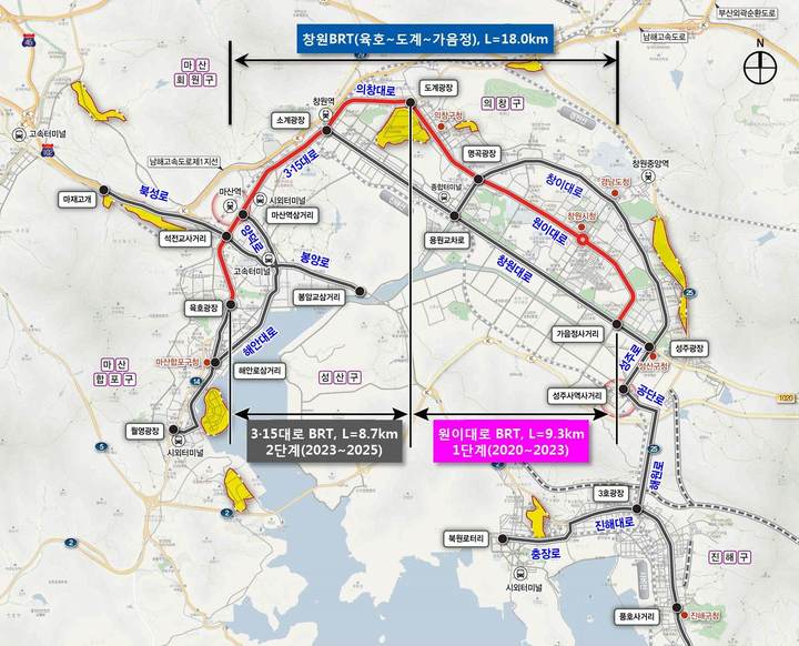 경남 창원시 BRT(간선급행버스체계) 노선 *재판매 및 DB 금지