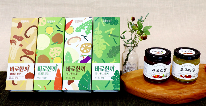 칠곡군농업기술센터가 개발한 밥나물과 잼 (사진=칠곡군 제공) *재판매 및 DB 금지