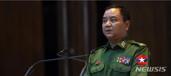 [서울=뉴시스]미얀마 군사정권 조 민 툰 대변인. (사진 = 이라와디 제공) 2021.09.08.