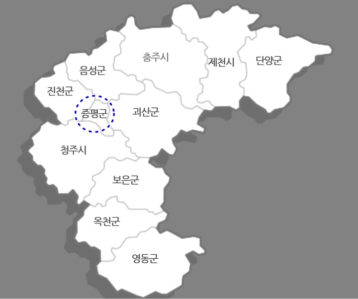 [청주=뉴시스] 충청북도 지도. (사진=뉴시스 DB) photo@newsis.com *재판매 및 DB 금지