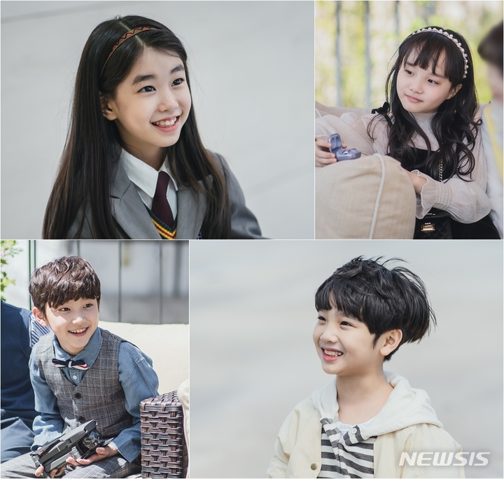 [서울=뉴시스]아역 배우 박소이, 장선율, 김지유, 서윤혁. (사진=tvN '하이클래스' 제공) 2021.09.19. photo@newsis.com