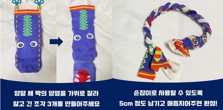 [서울=뉴시스] 반려견 업사이클링 터그 장난감. (사진=환경부 공식 블로그 캡처)&nbsp; *재판매 및 DB 금지