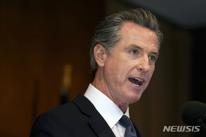 [샌프란시스코=AP/뉴시스]개빈 뉴섬 미 캘리포니아 주지사 2021.9.23