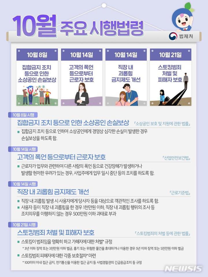 10월부터 직장 괴롭힘 무조치 과태료…스토킹 범죄 처벌