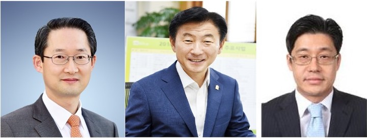 왼쪽부터 김희겸 전 행정안전부 재난안전관리본부장, 김동근 전 경기도 행정2부지사, 오병권 행안부 지방재정정책관. *재판매 및 DB 금지